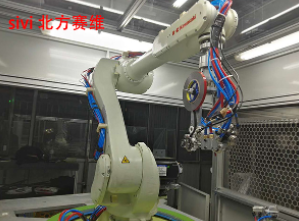北方賽維汽車保險杠施膠機器人