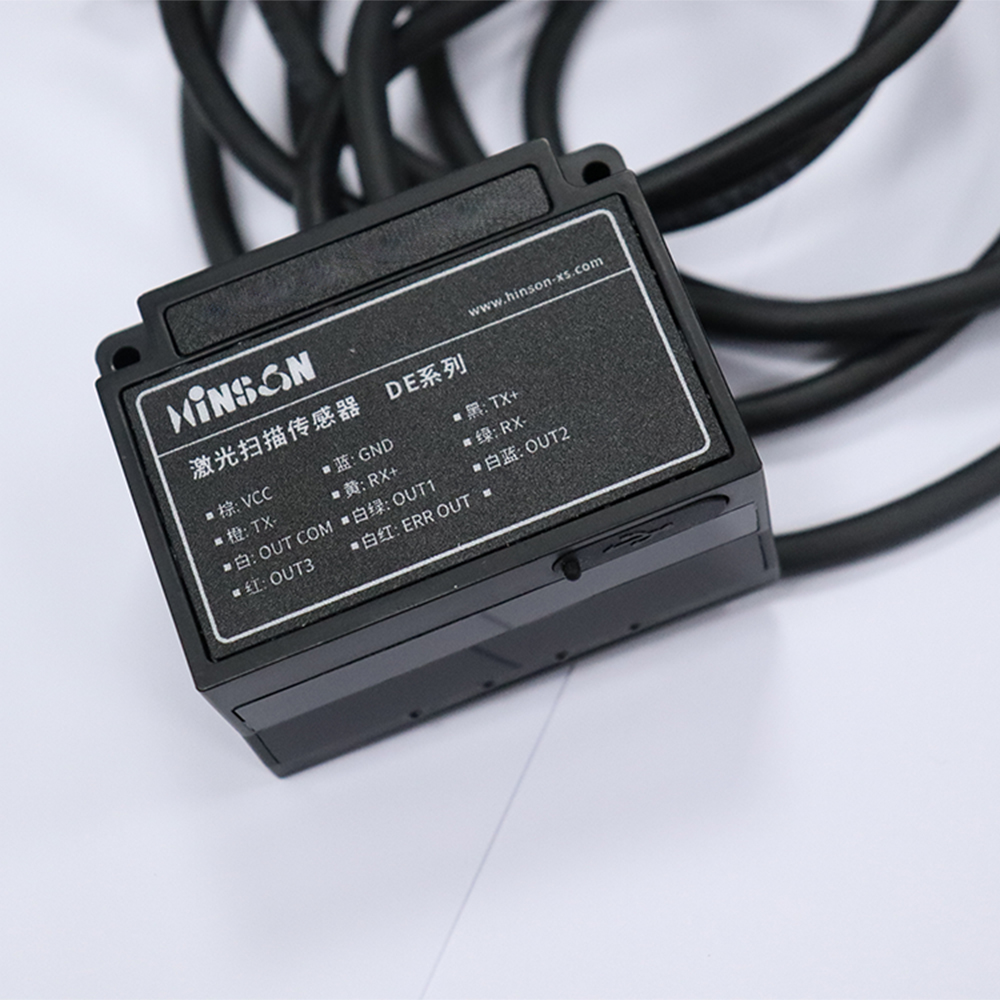 TCP|UDP通信4個NPN輸出120°掃描測量避障雷達 4線激光傳感器 DE-4511